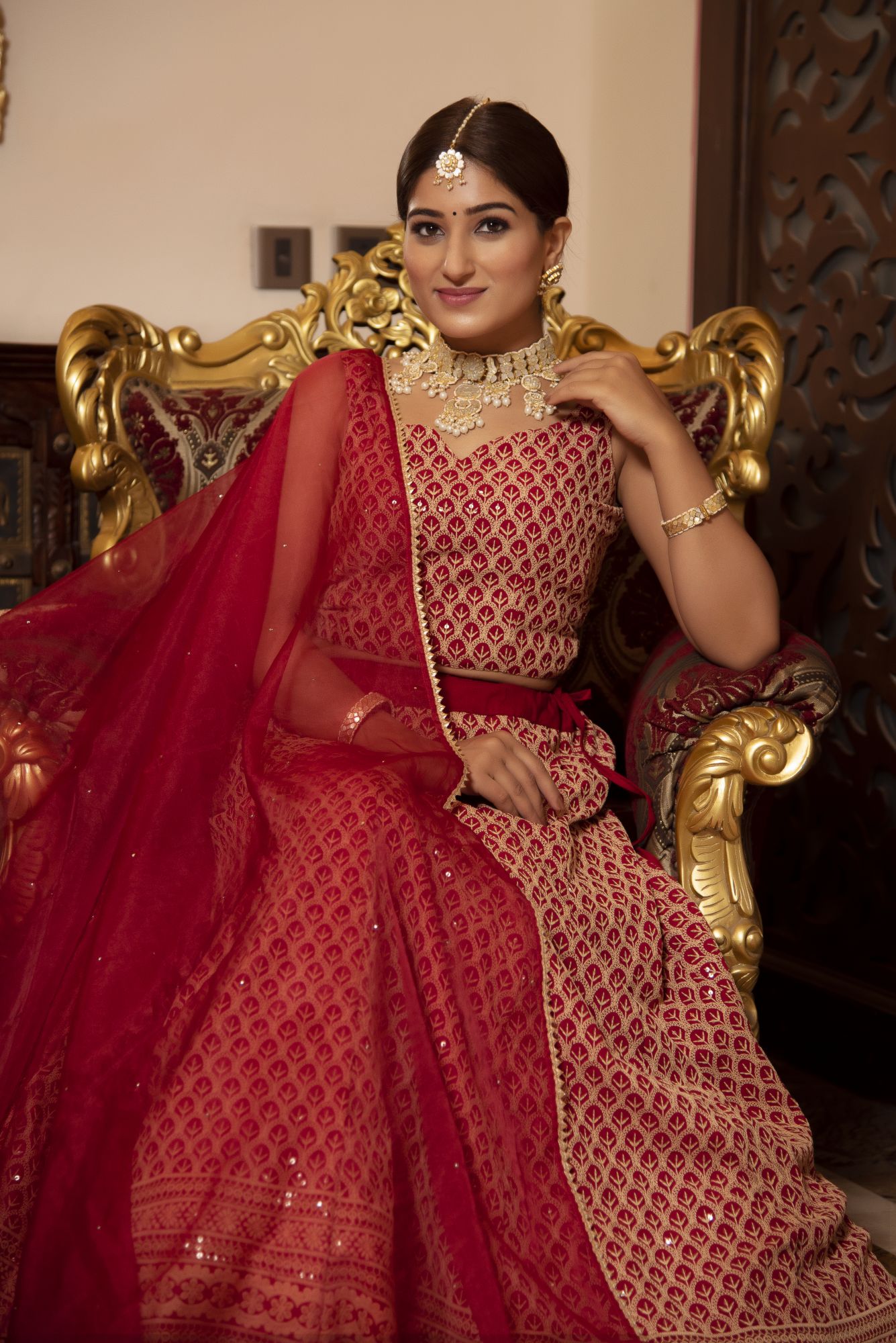 Royal Maan Chikankari Embroided Lehenga Set