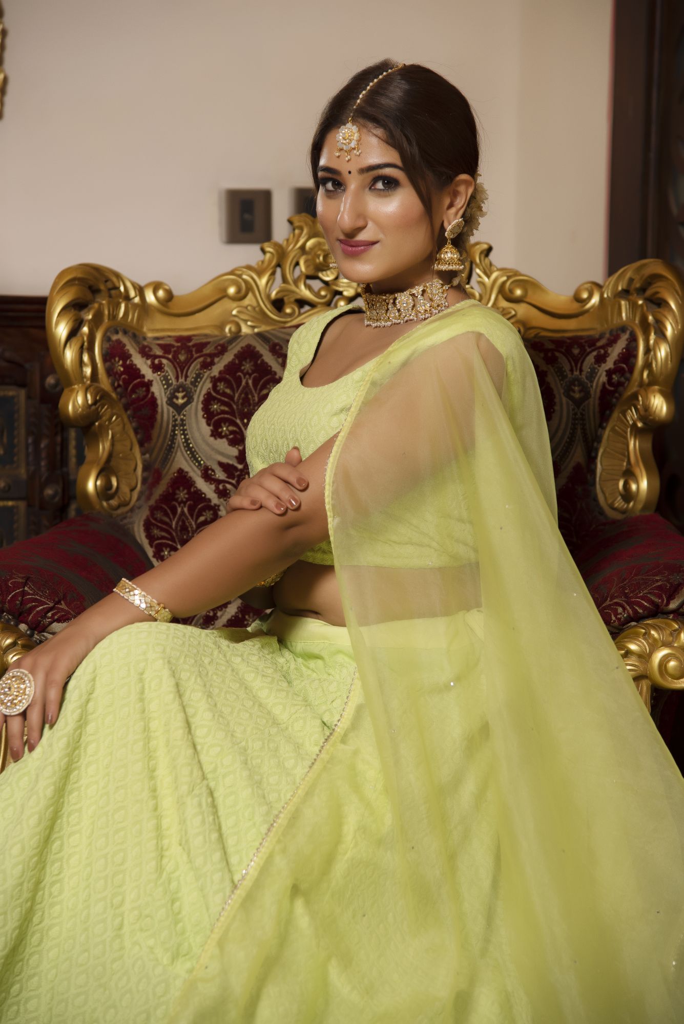 Pop Mint Chikankari Lehenga Set