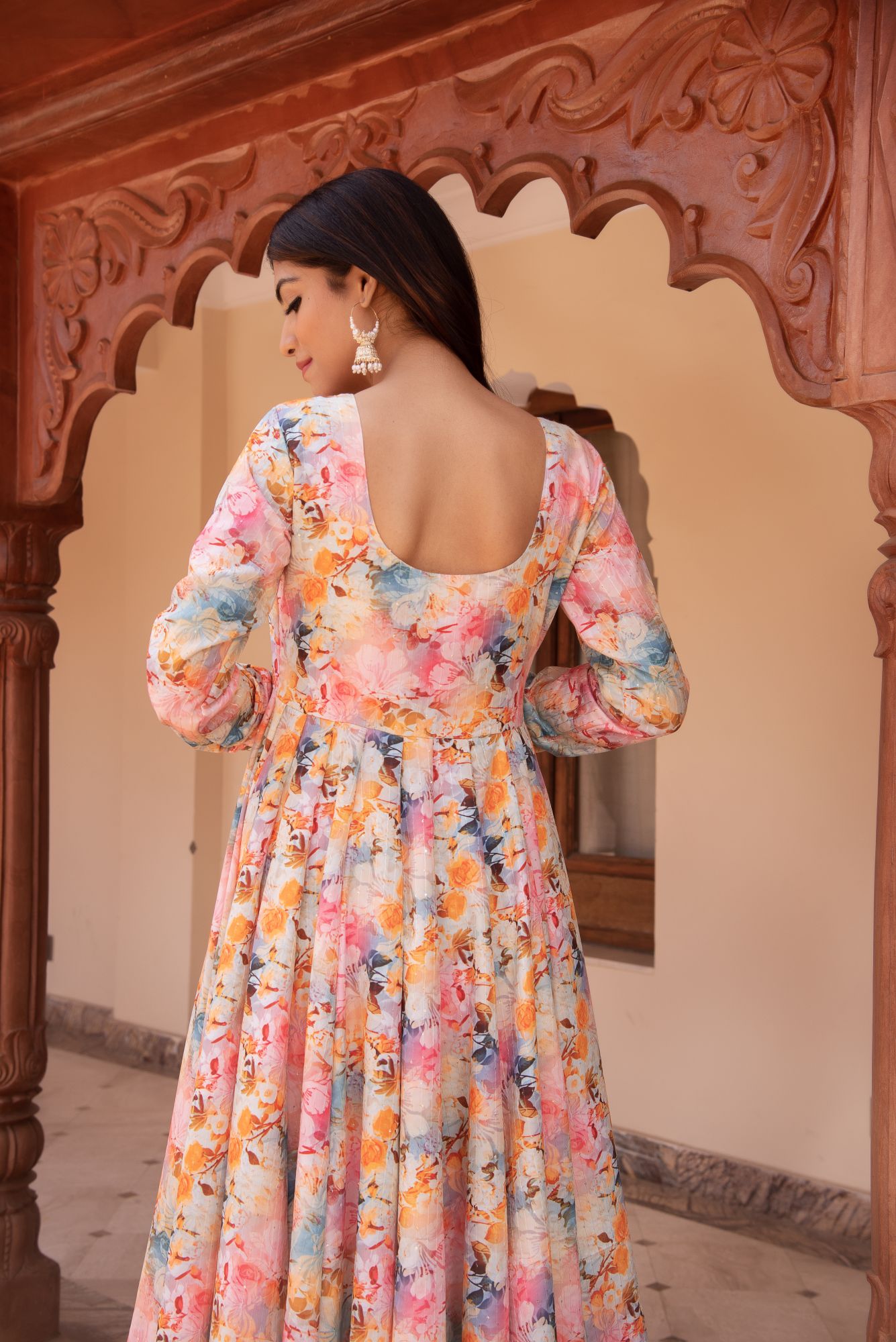 Samaira Multicolour Rayon Embroided Maxi Dress