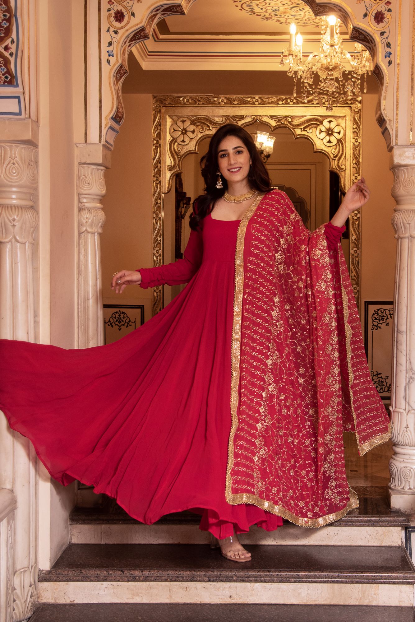 Rani Mahal Georgette Gotapatti Anarkali Suit set