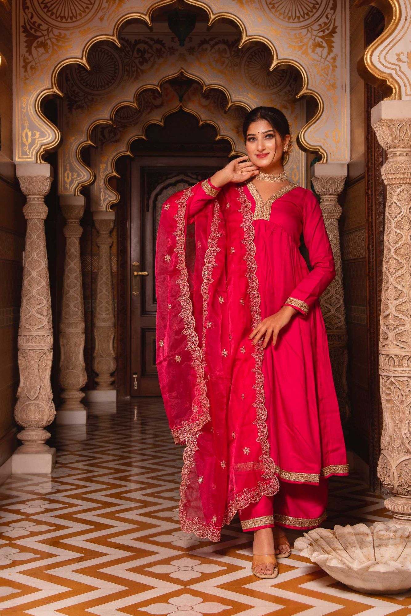 Saiba Rani Angular Gotapatti Suit Set