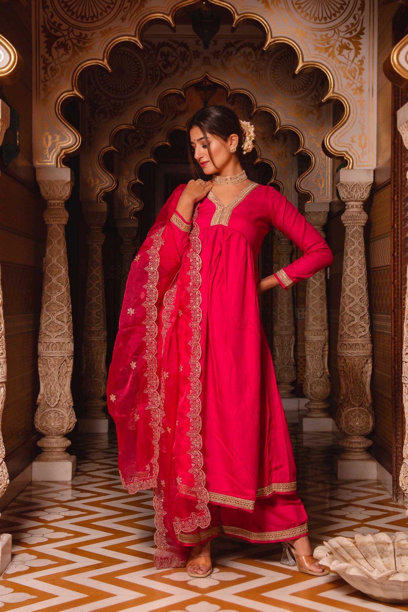 Saiba Rani Angular Gotapatti Suit Set
