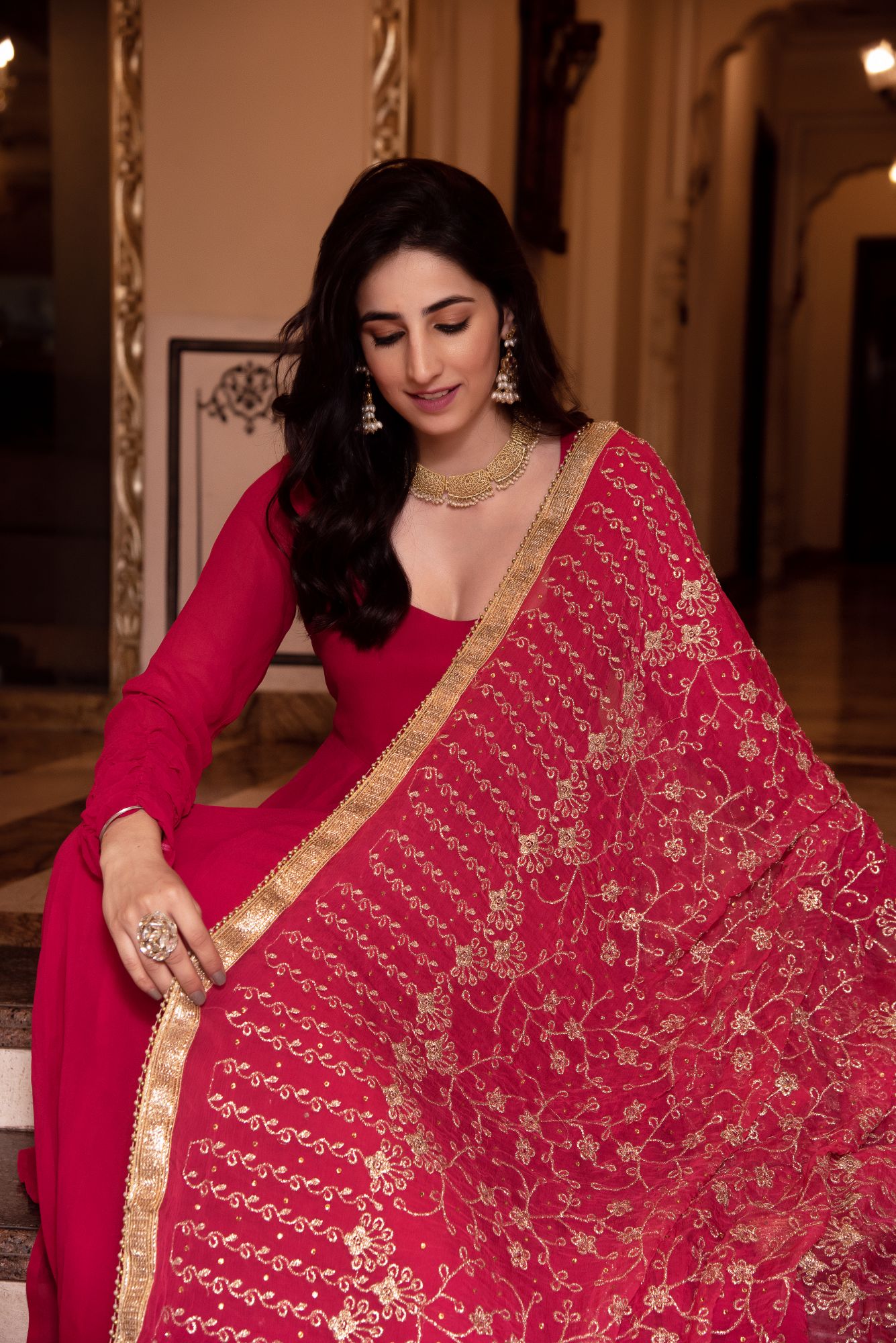 Rani Mahal Georgette Gotapatti Anarkali Suit set