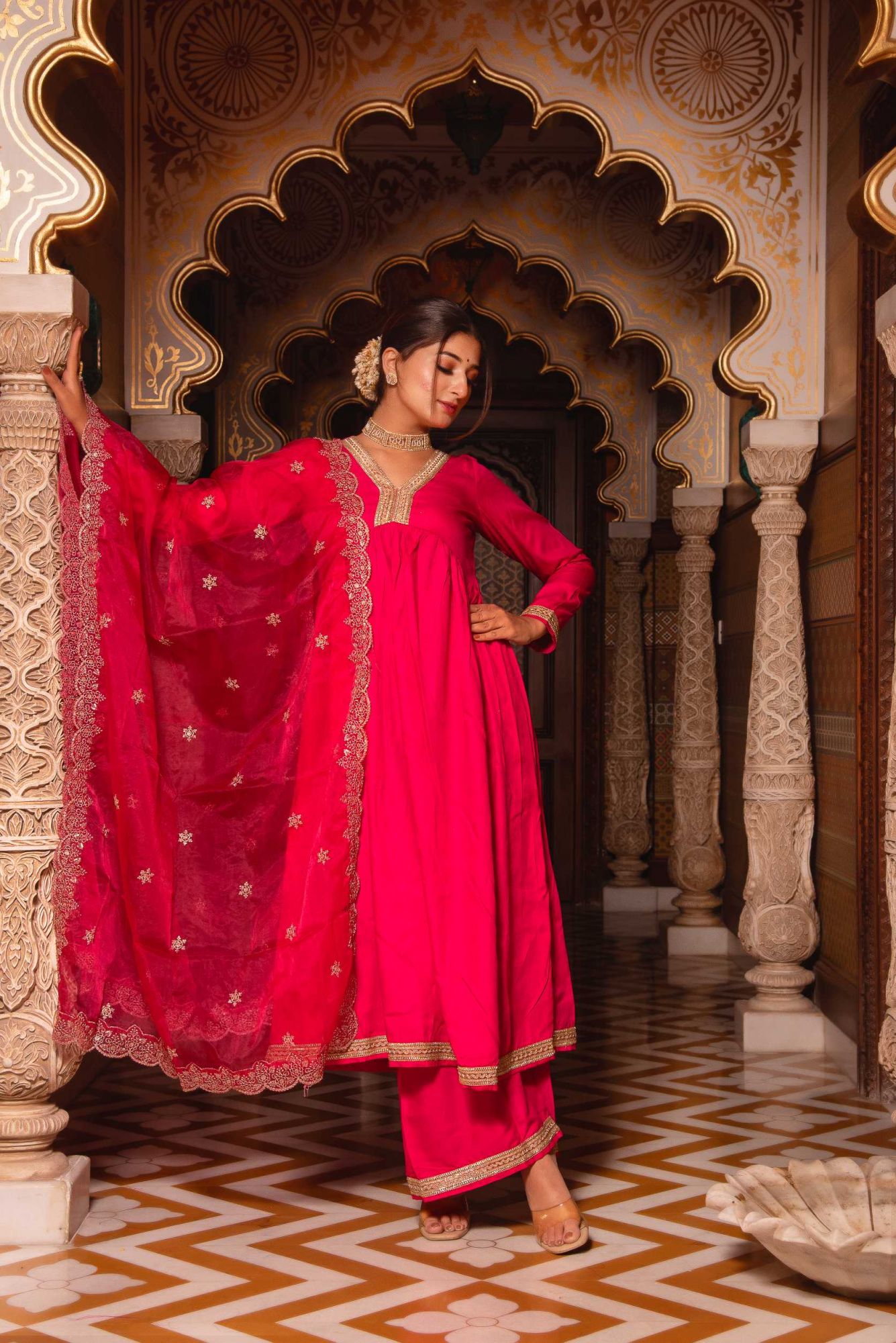 Saiba Rani Angular Gotapatti Suit Set