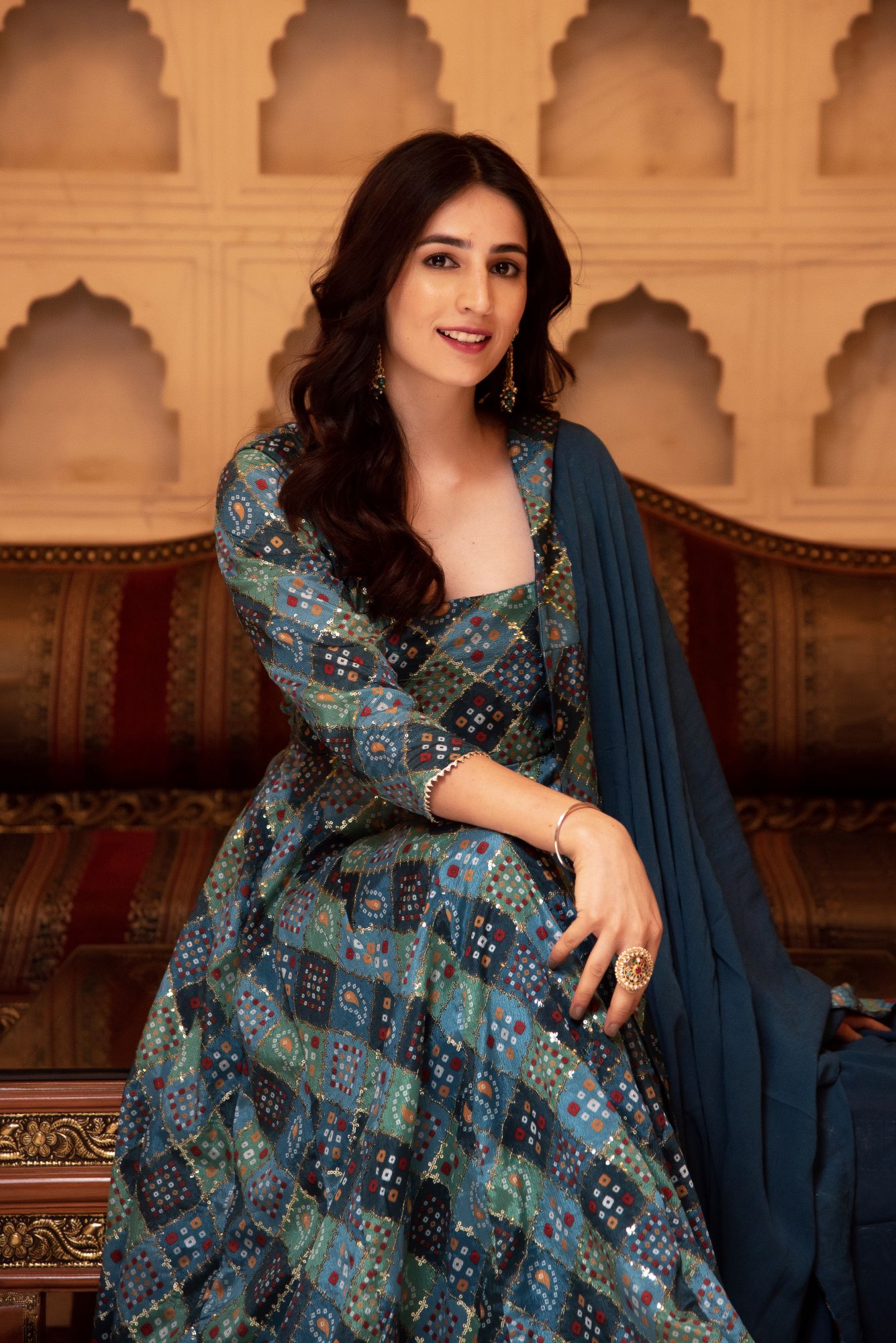 Naaz Sequin Blue Anarkali Suit Set