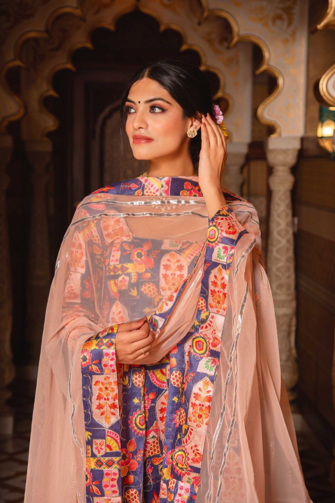 Harlequin Violet Embroided Suit Set