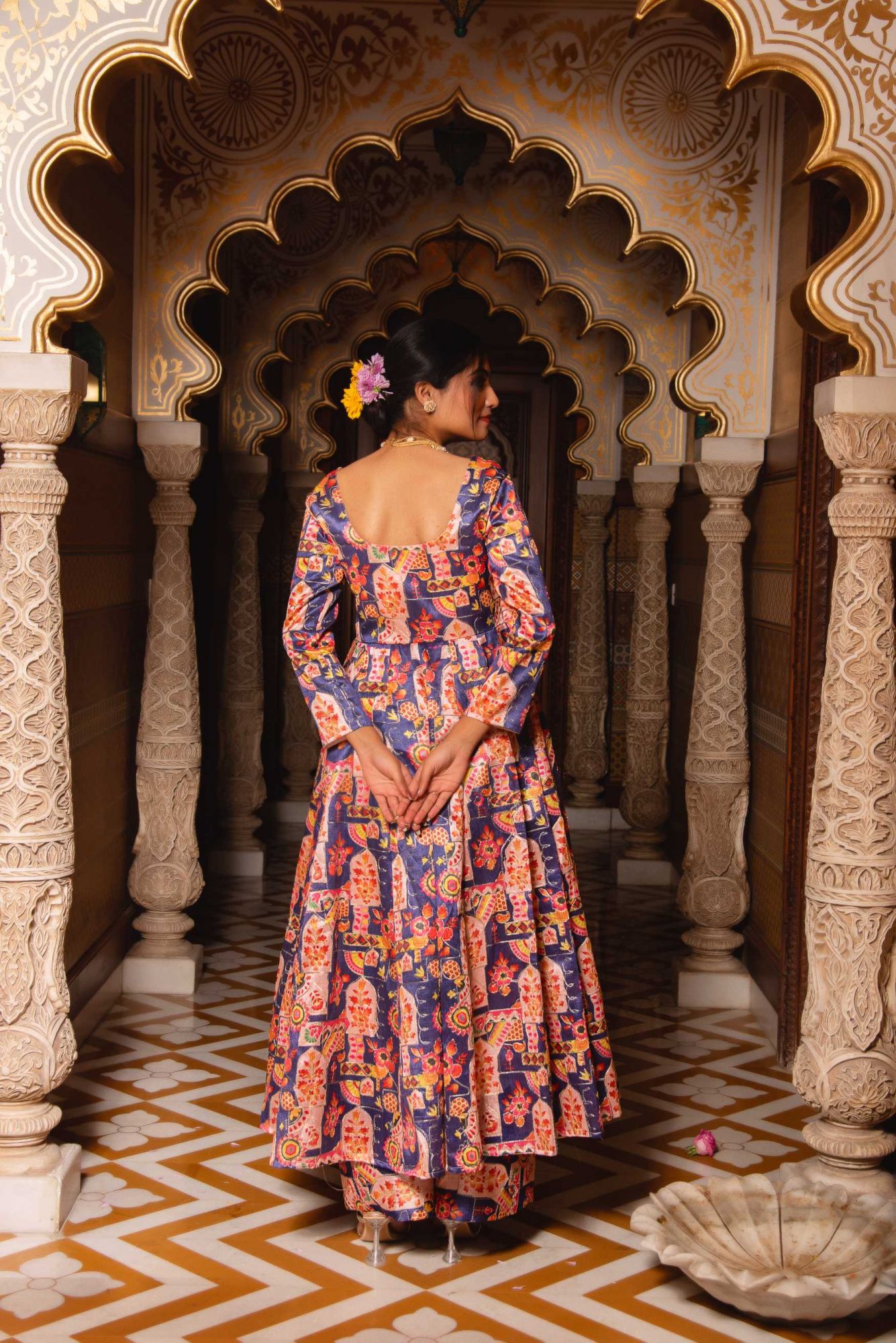 Harlequin Violet Embroided Suit Set