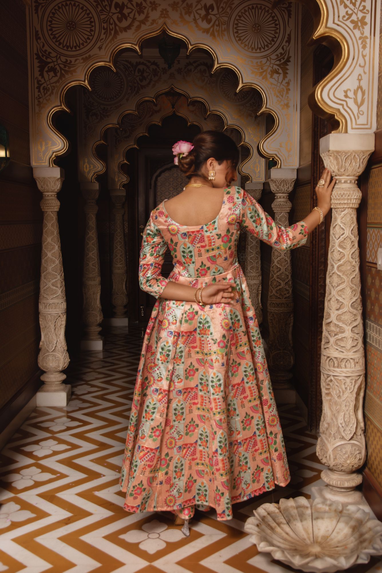 Harlequin Beige Embroided Suit Set