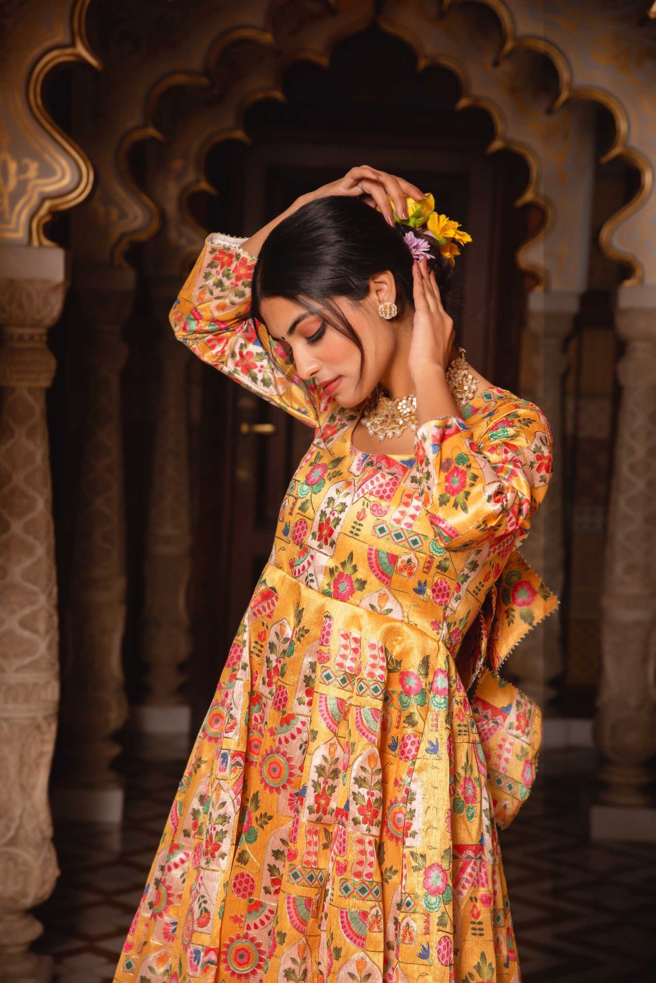 Harlequin Yellow Embroided Suit Set