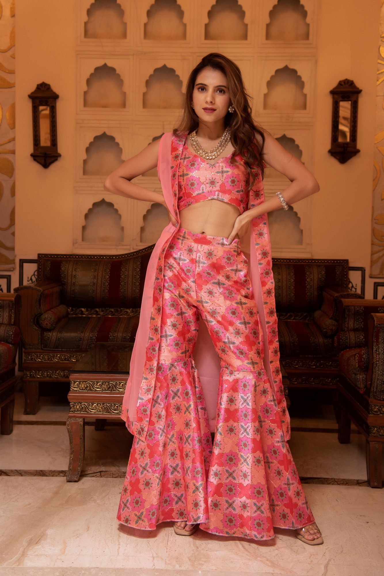 Princess Pink Embroided Coord Set