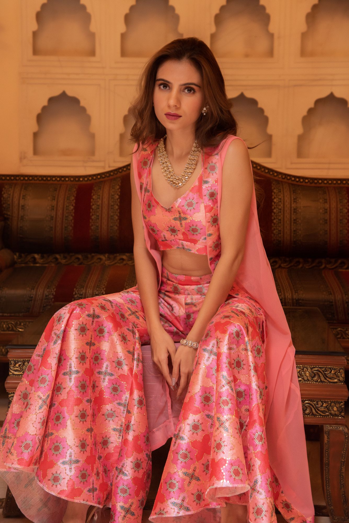 Princess Pink Embroided Coord Set