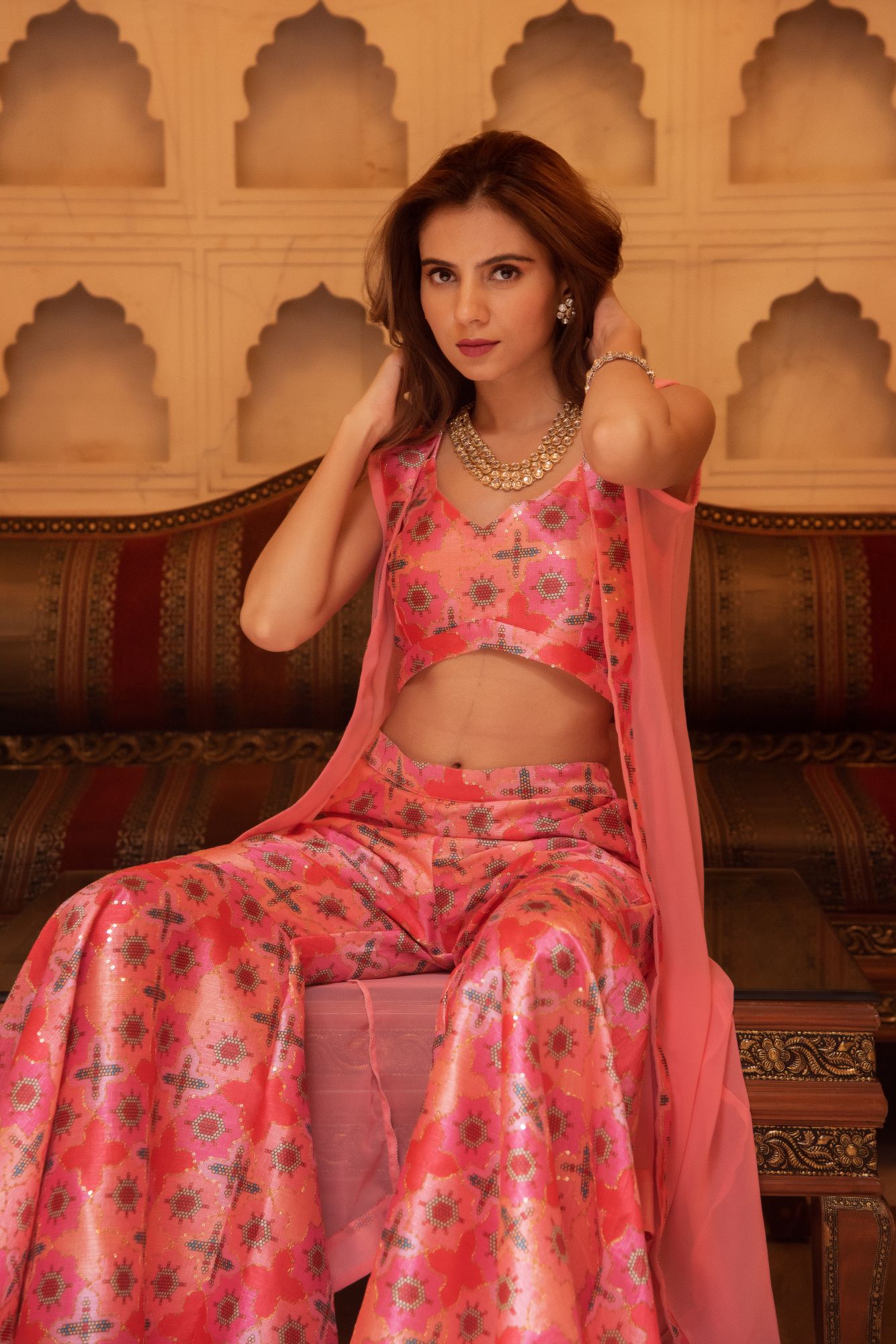 Princess Pink Embroided Coord Set