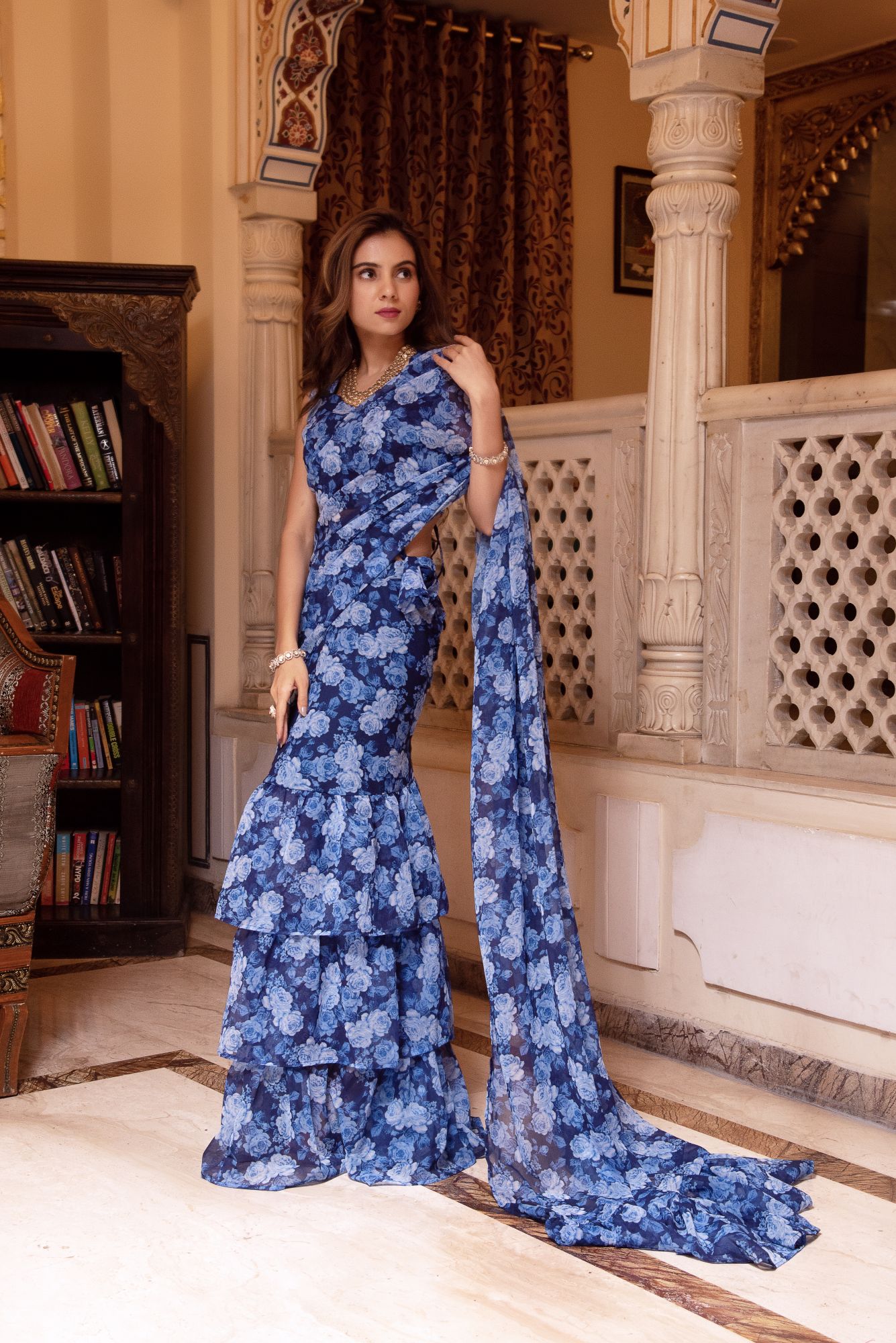 Rain Of Blue Ready to Drape Saree