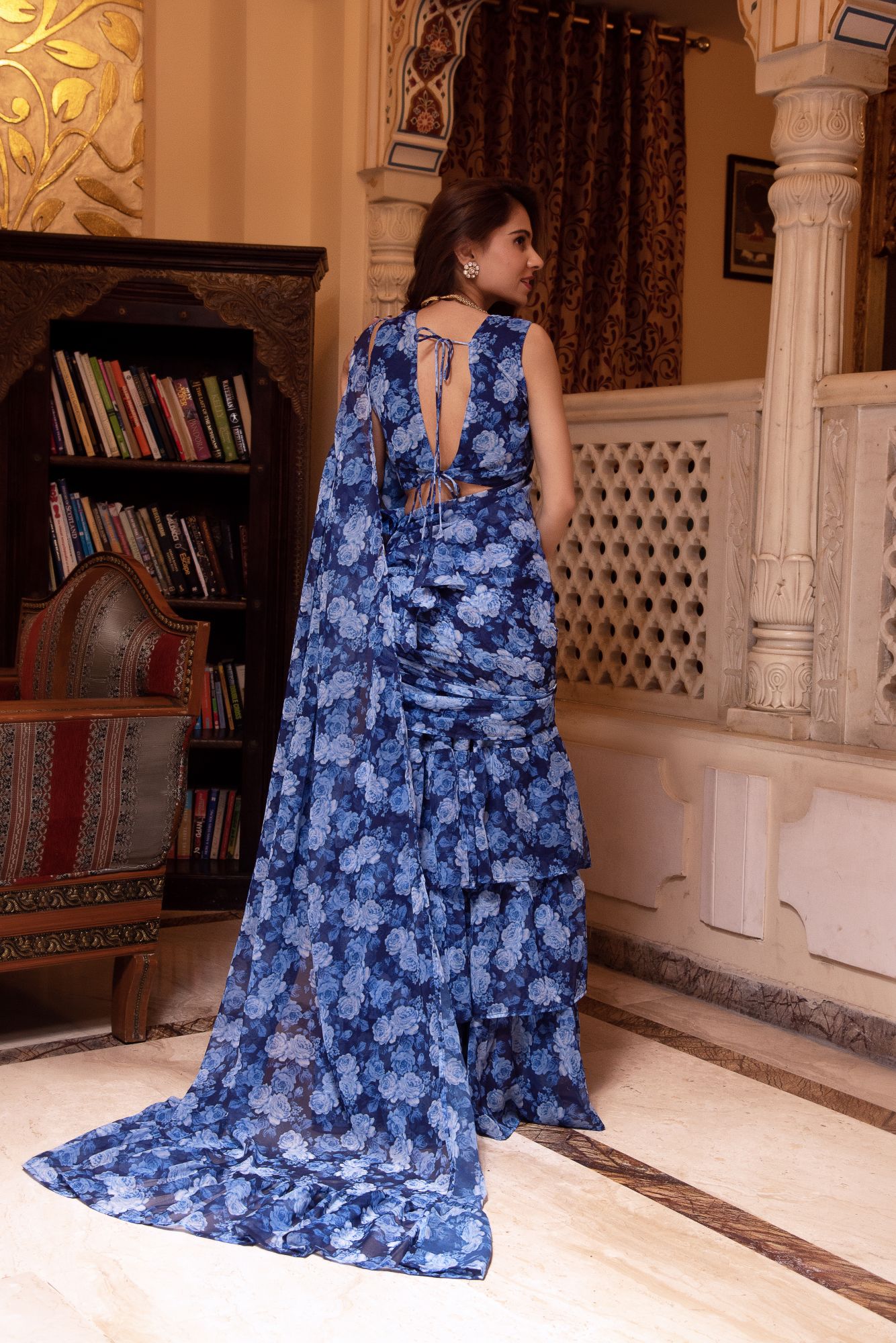 Rain Of Blue Ready to Drape Saree