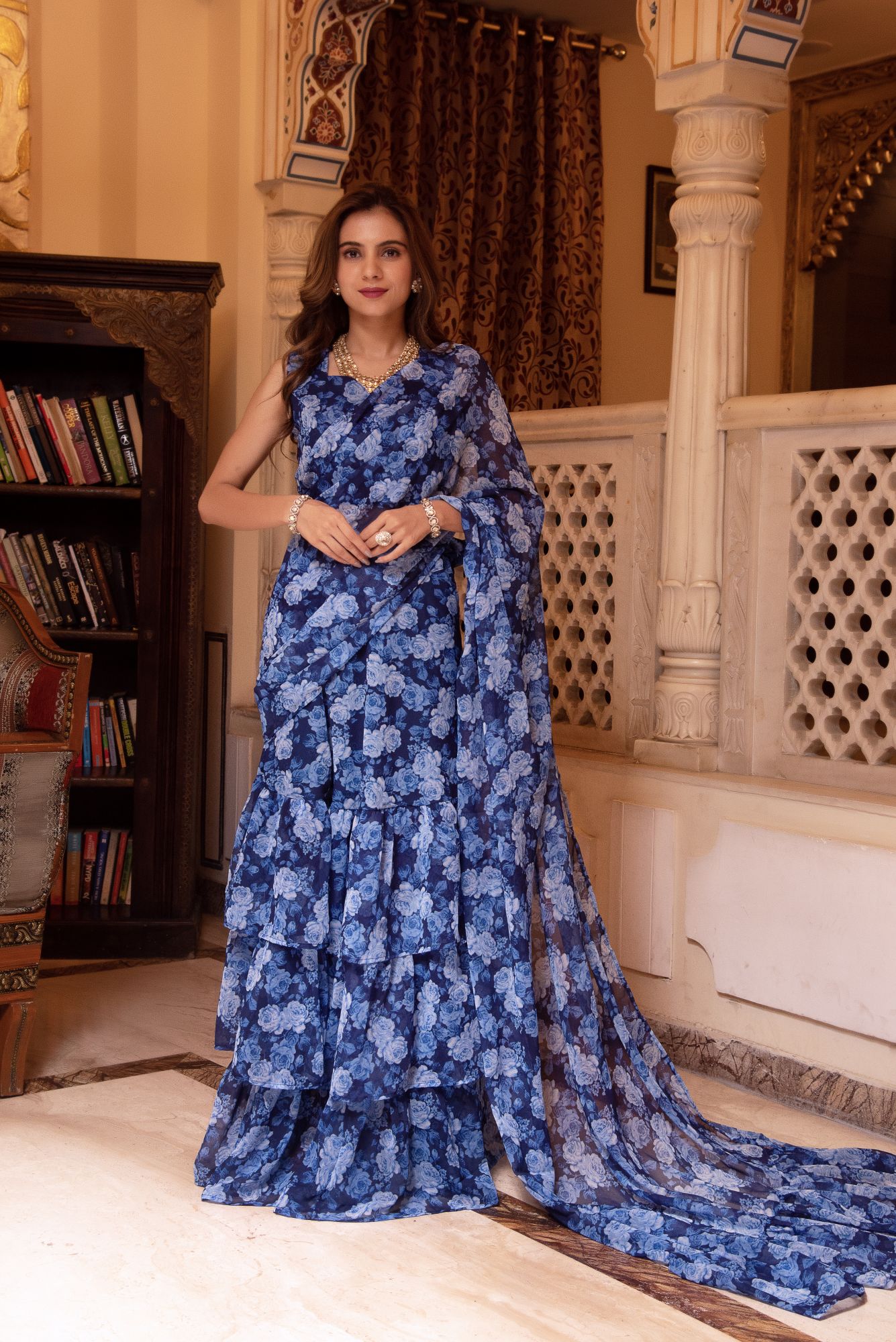 Rain Of Blue Ready to Drape Saree