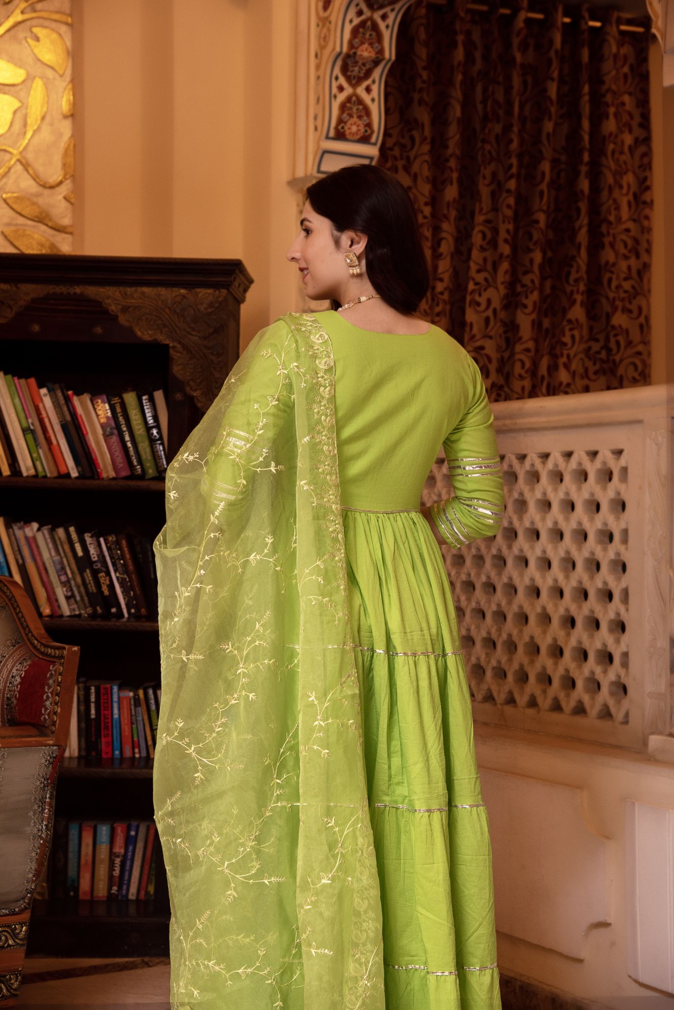 Falak Green Gotapatti Anarkali Suit Set