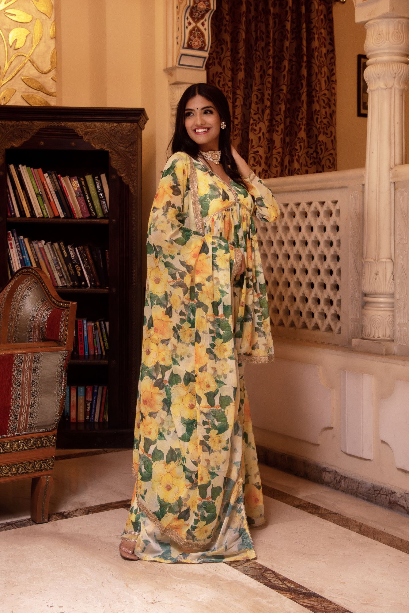Fall of Spring Chiffon Sharara Set
