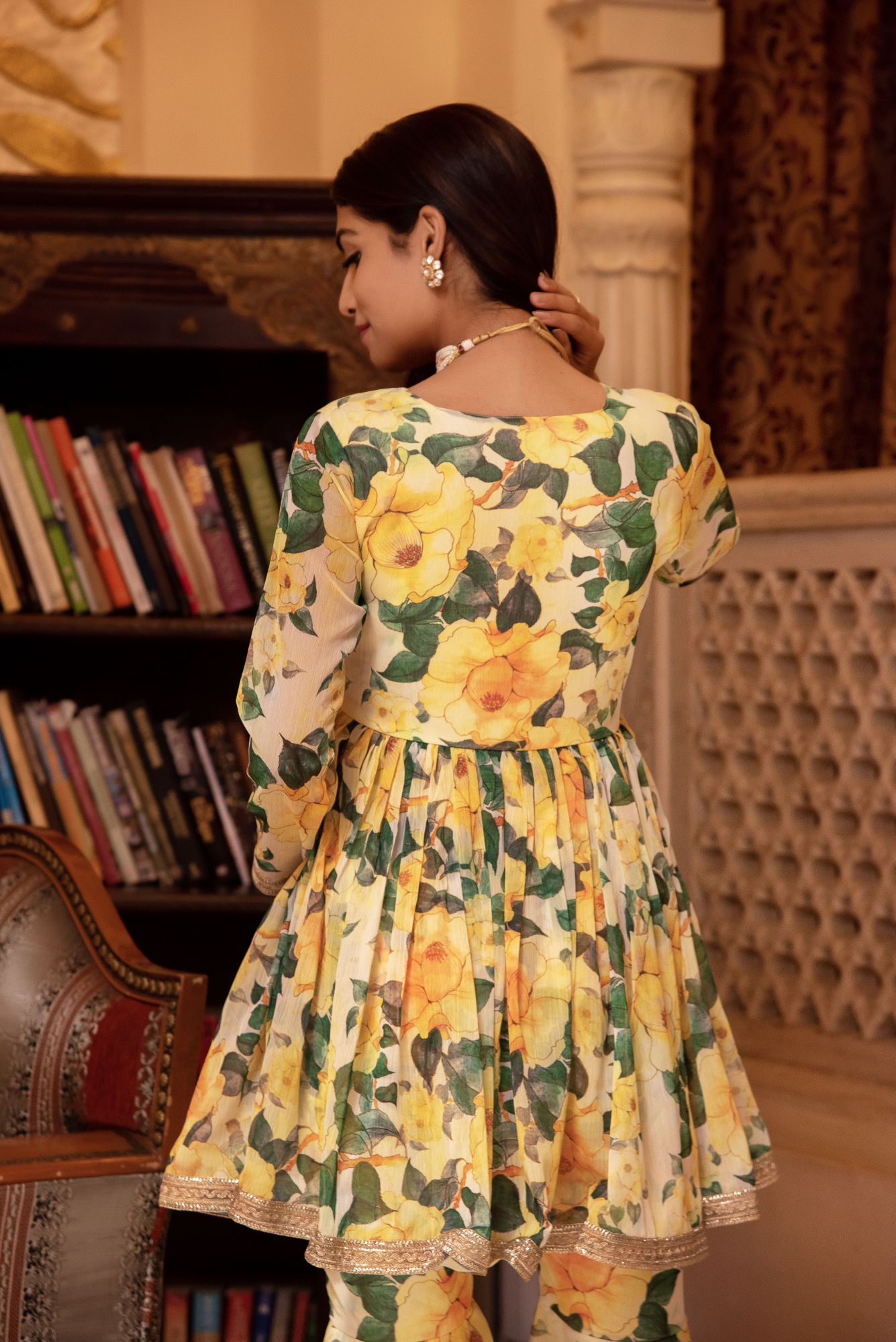 Fall of Spring Chiffon Sharara Set