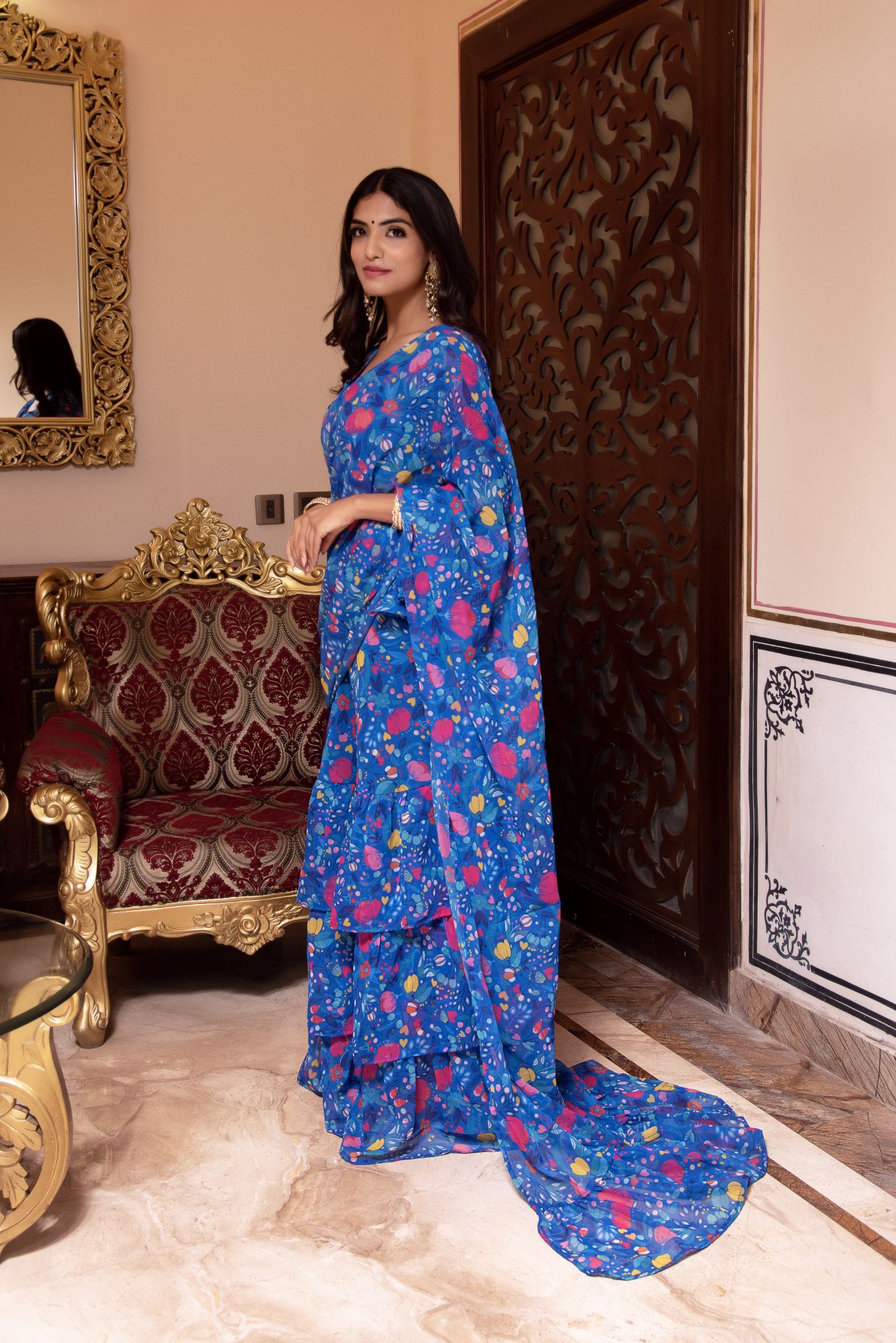 Sahara Blue Ready to Drape Saree