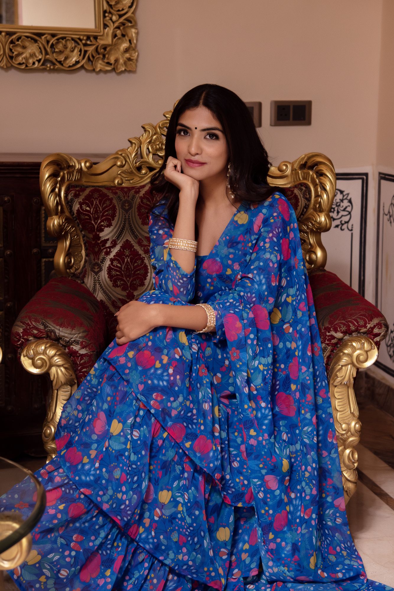 Sahara Blue Ready to Drape Saree