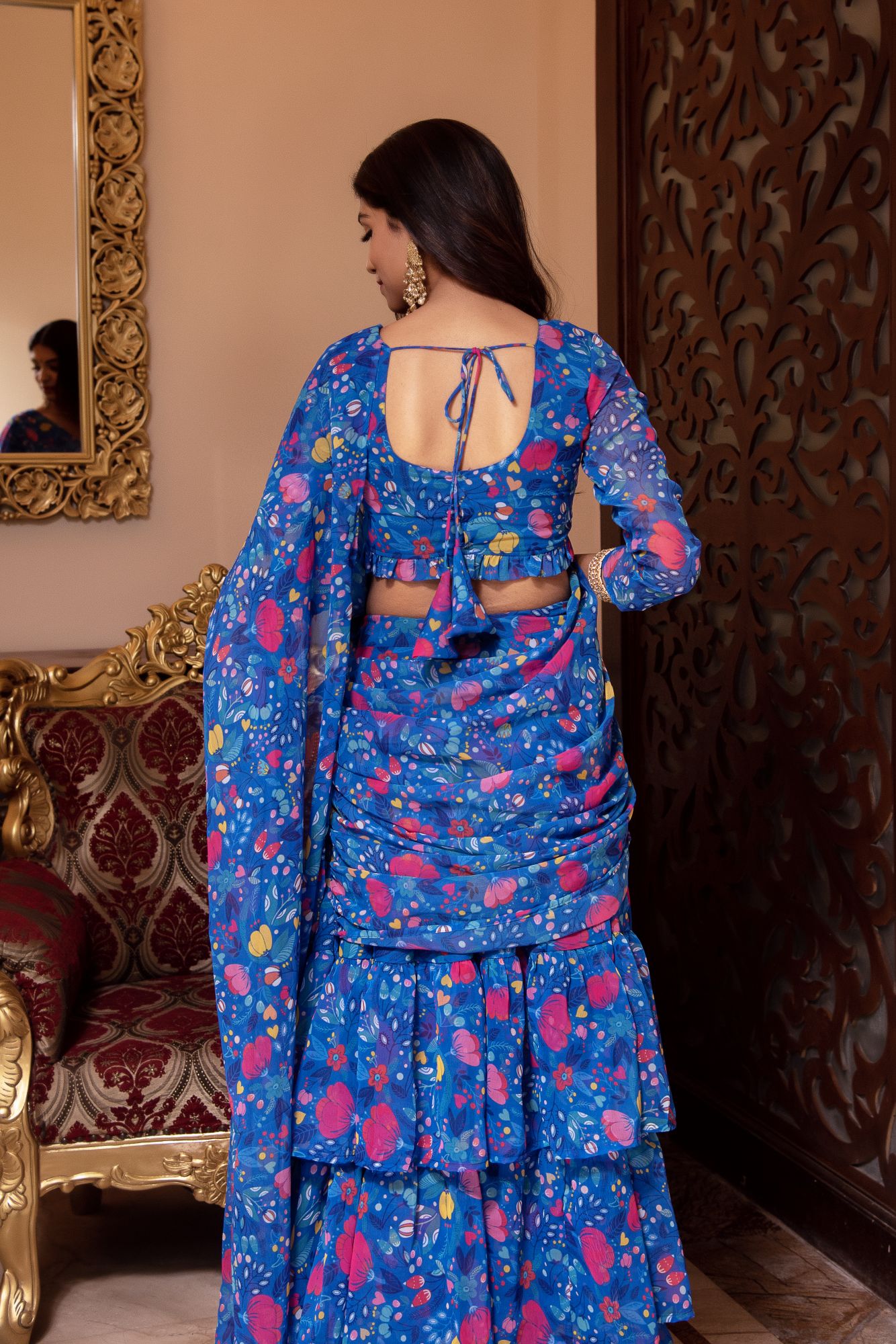 Sahara Blue Ready to Drape Saree