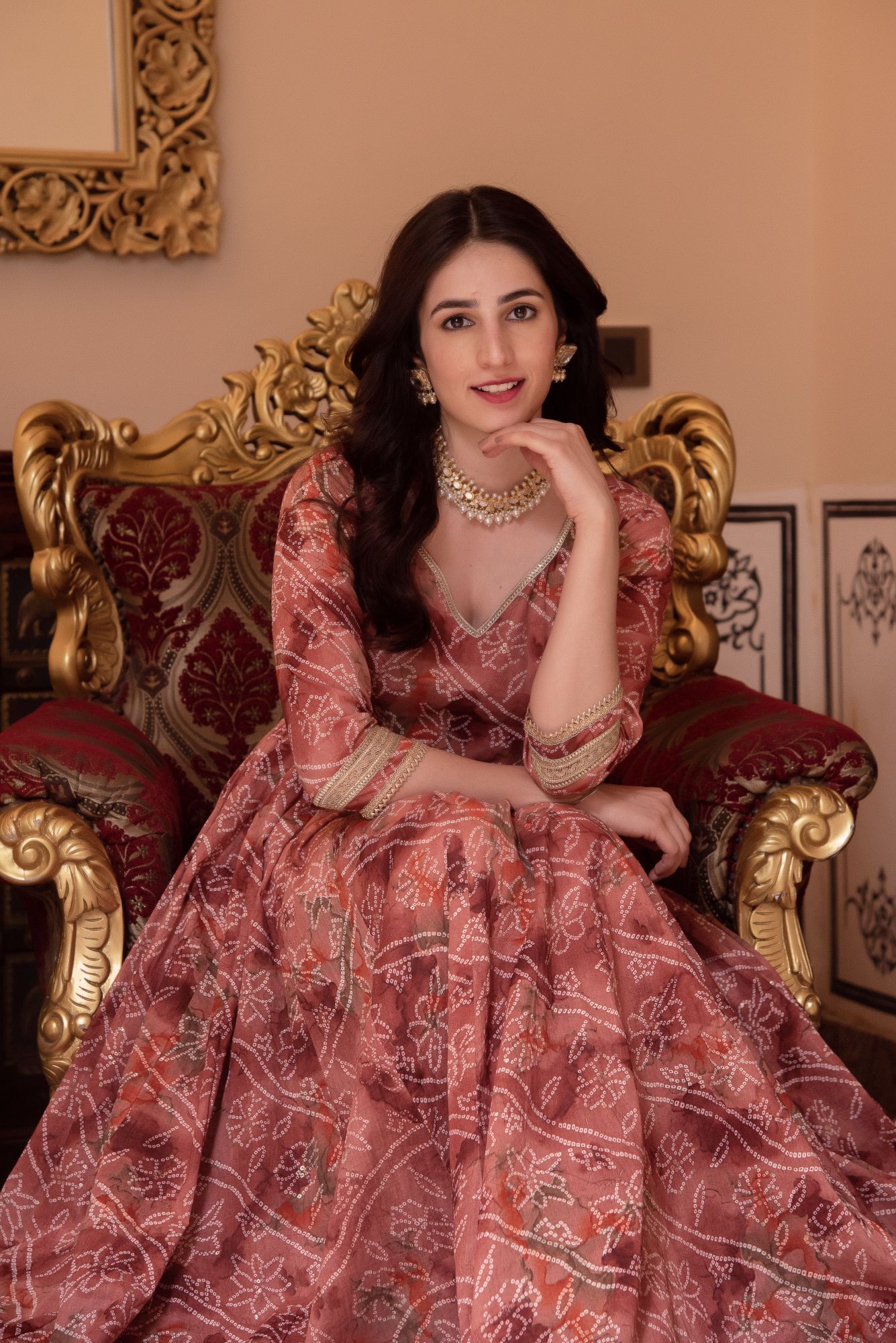 Sawan Gulabi Gotapatti Anarkali Suit Set