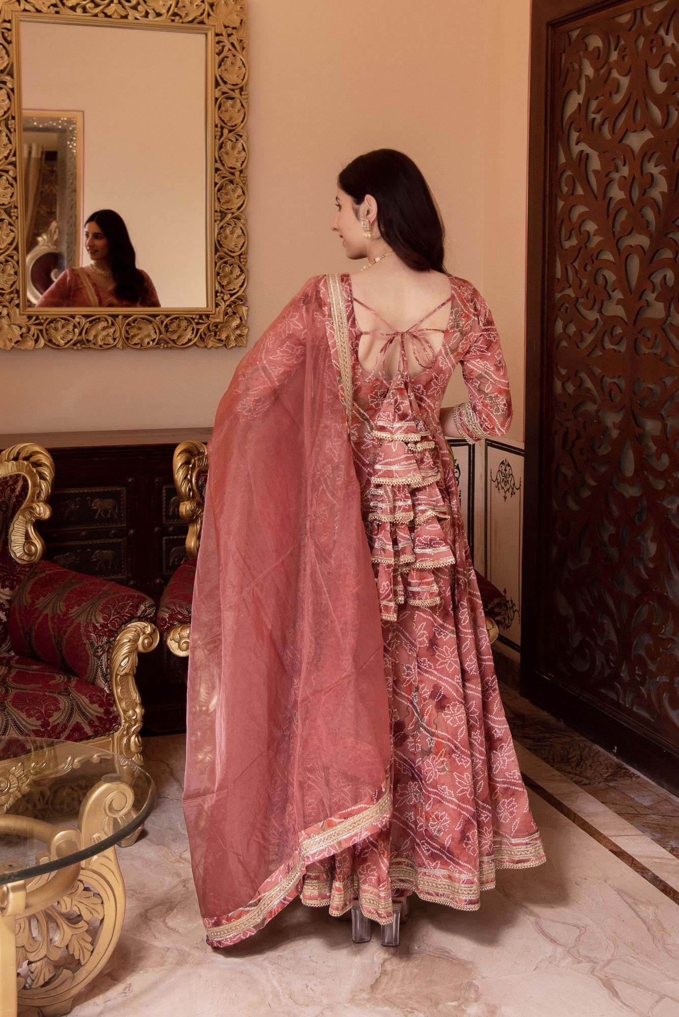 Sawan Gulabi Gotapatti Anarkali Suit Set