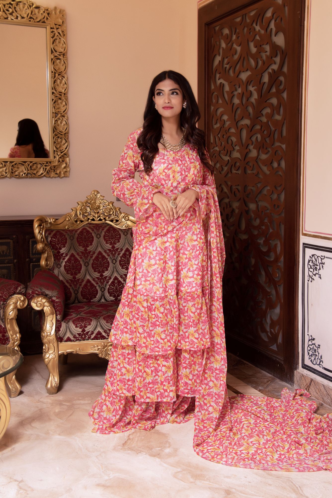 Pink Blossom Ready To Drape Saree