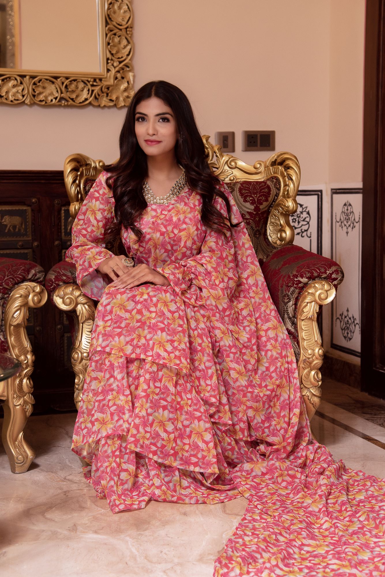 Pink Blossom Ready To Drape Saree