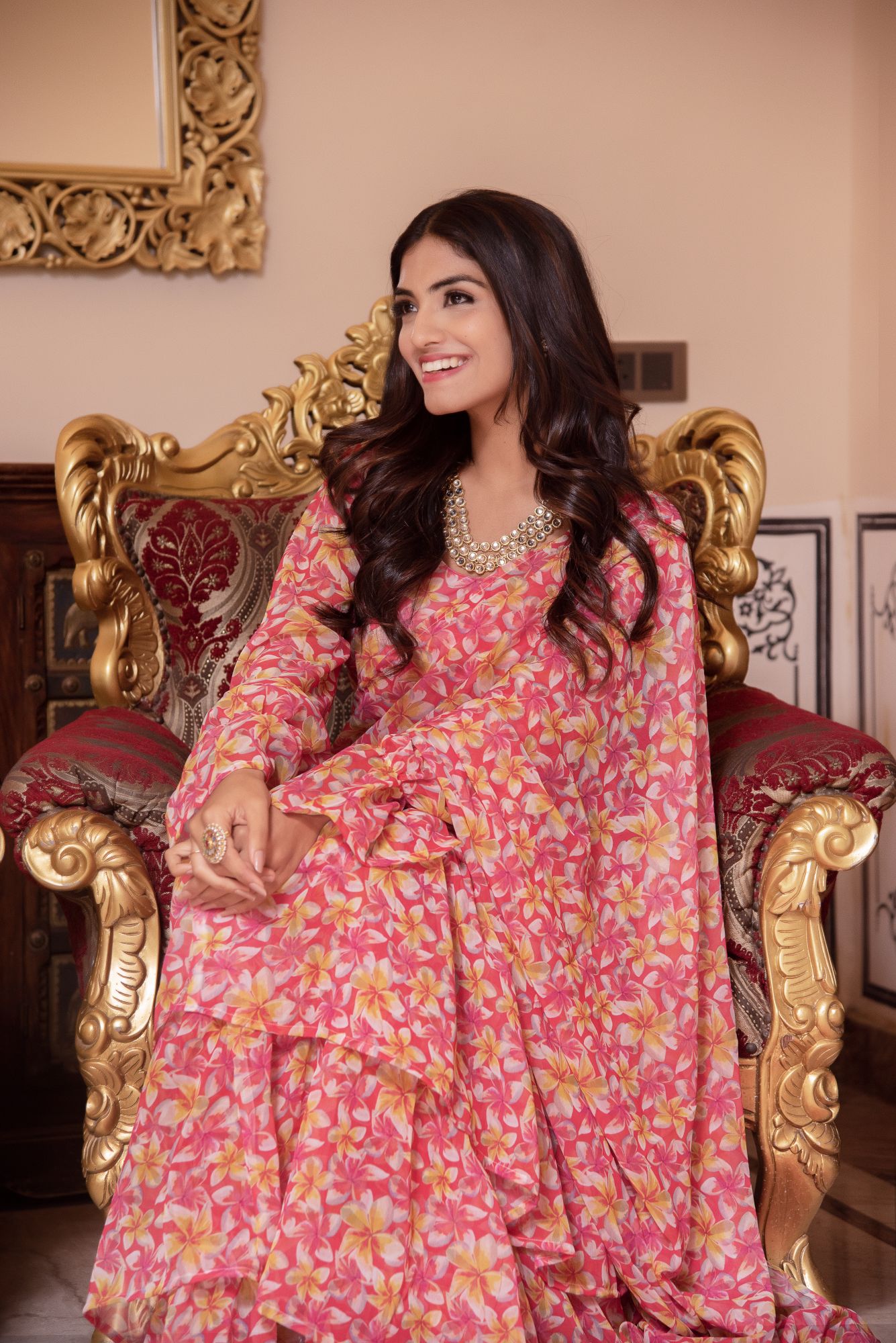 Pink Blossom Ready To Drape Saree