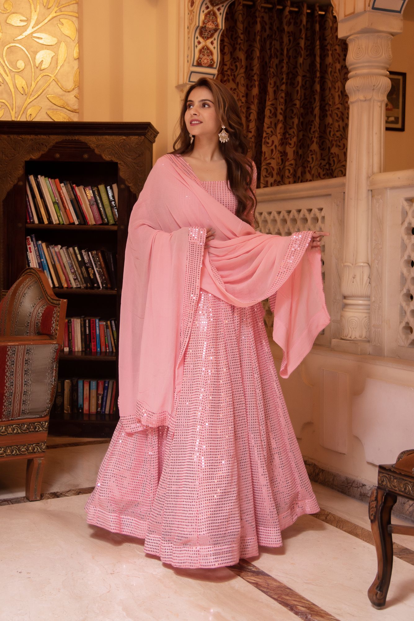 Bebo Pink Sequin Lehenga Set