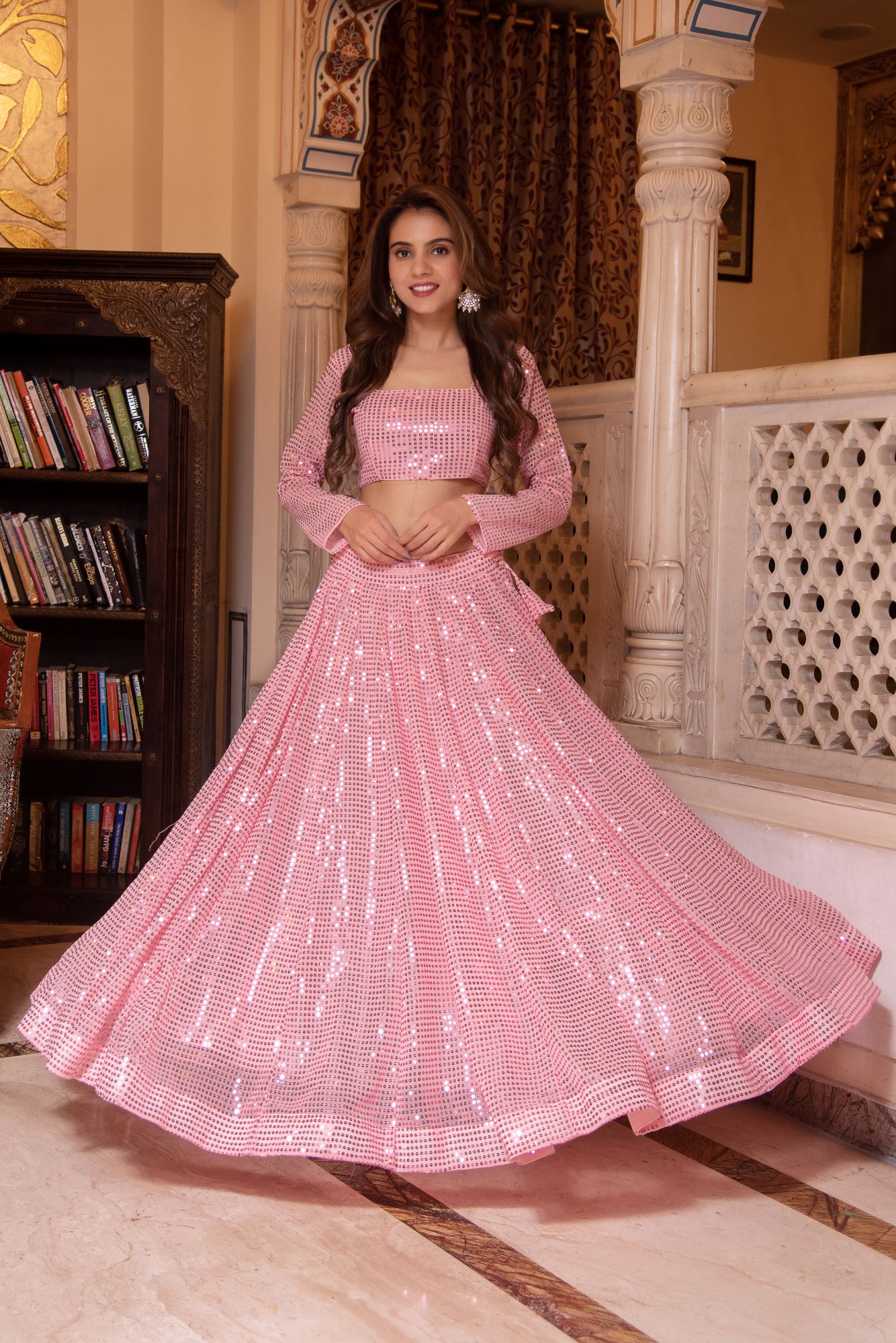 Bebo Pink Sequin Lehenga Set