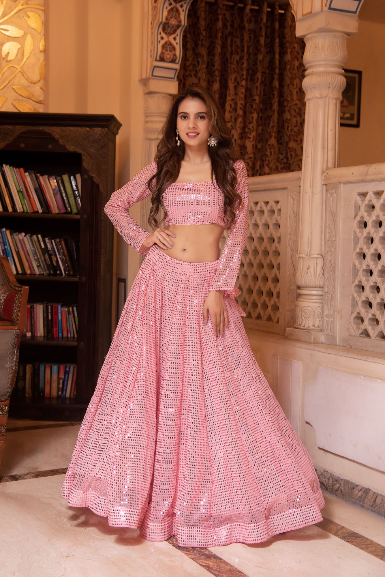Bebo Pink Sequin Lehenga Set