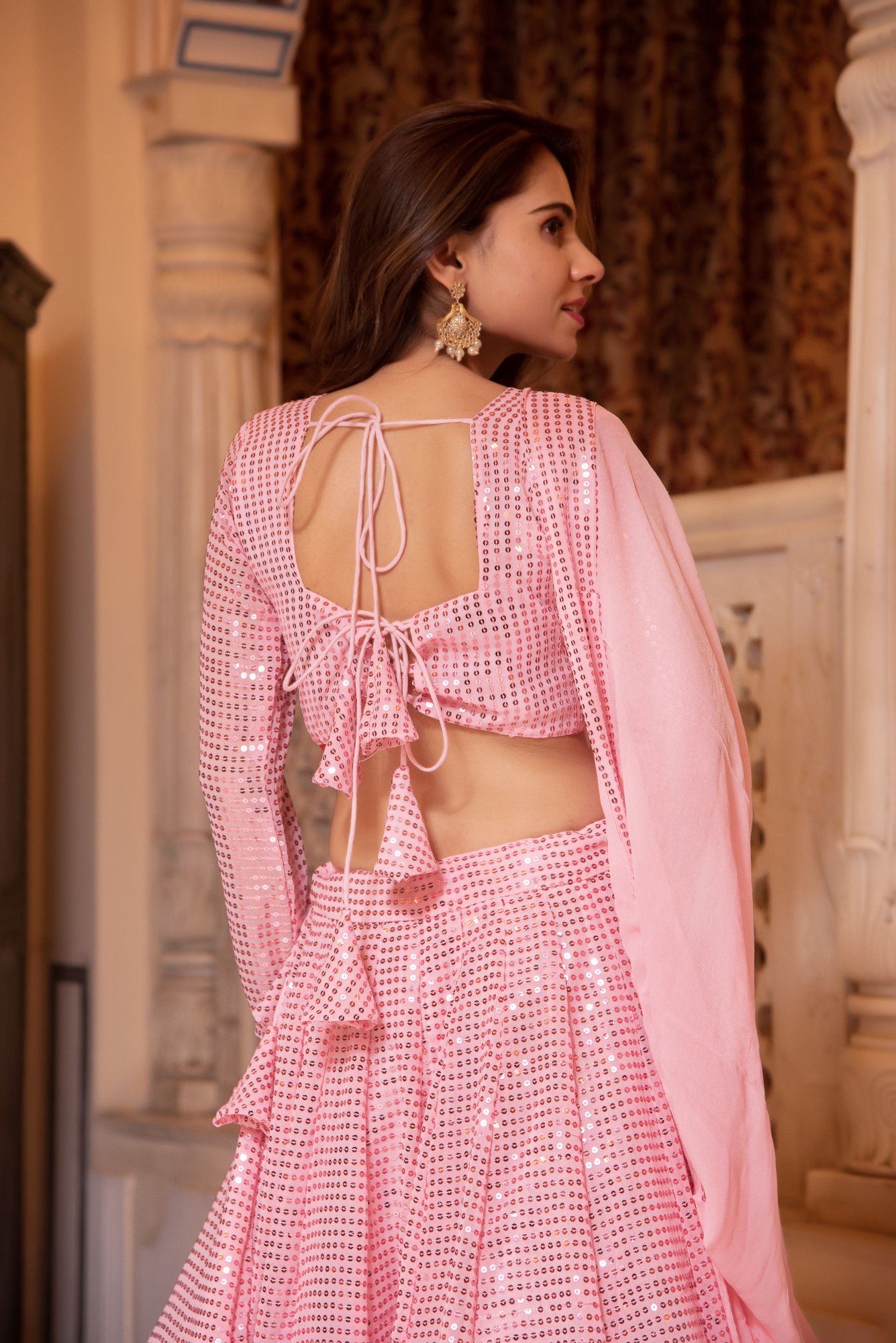 Bebo Pink Sequin Lehenga Set