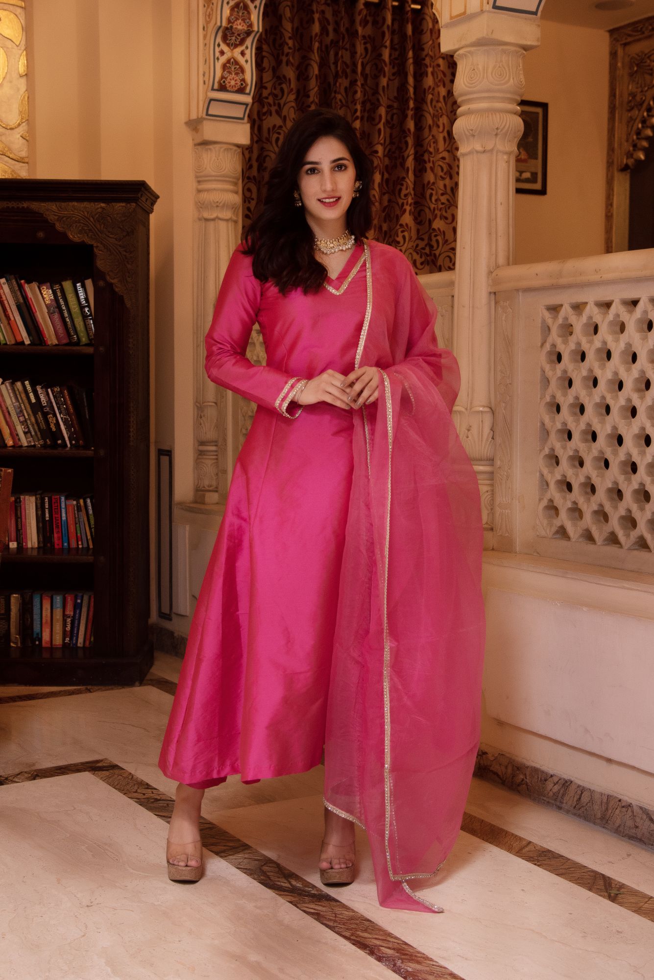 Taffeta Silk Rani Kurta Set