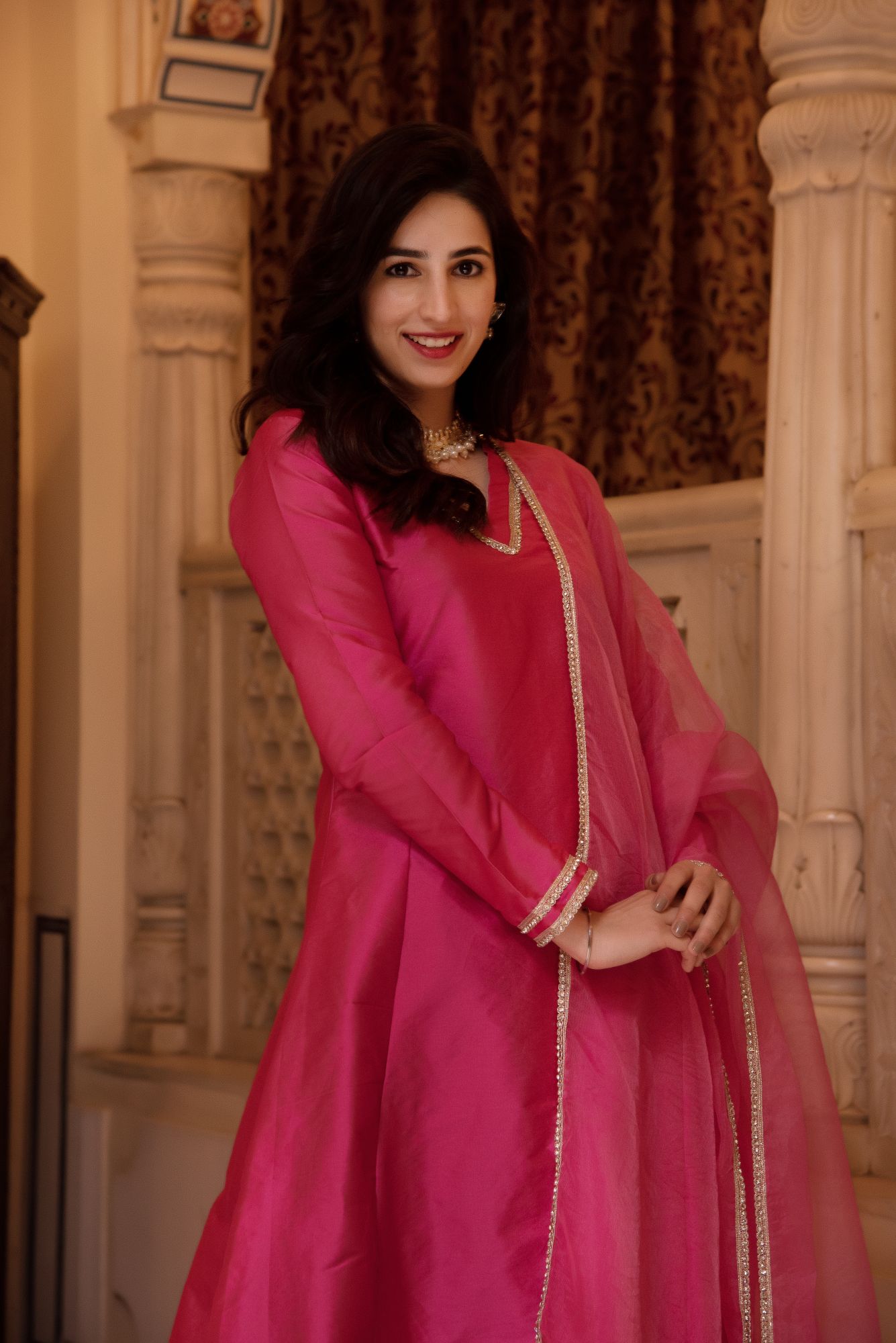 Taffeta Silk Rani Kurta Set