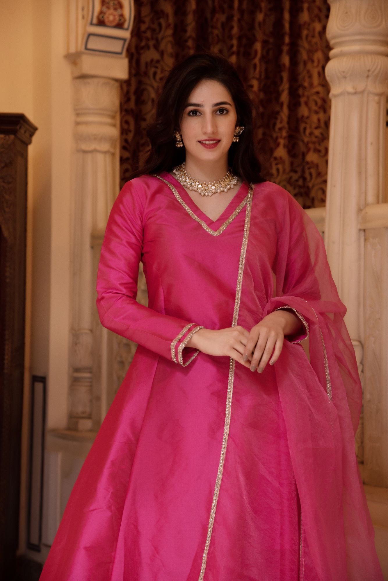 Taffeta Silk Rani Kurta Set