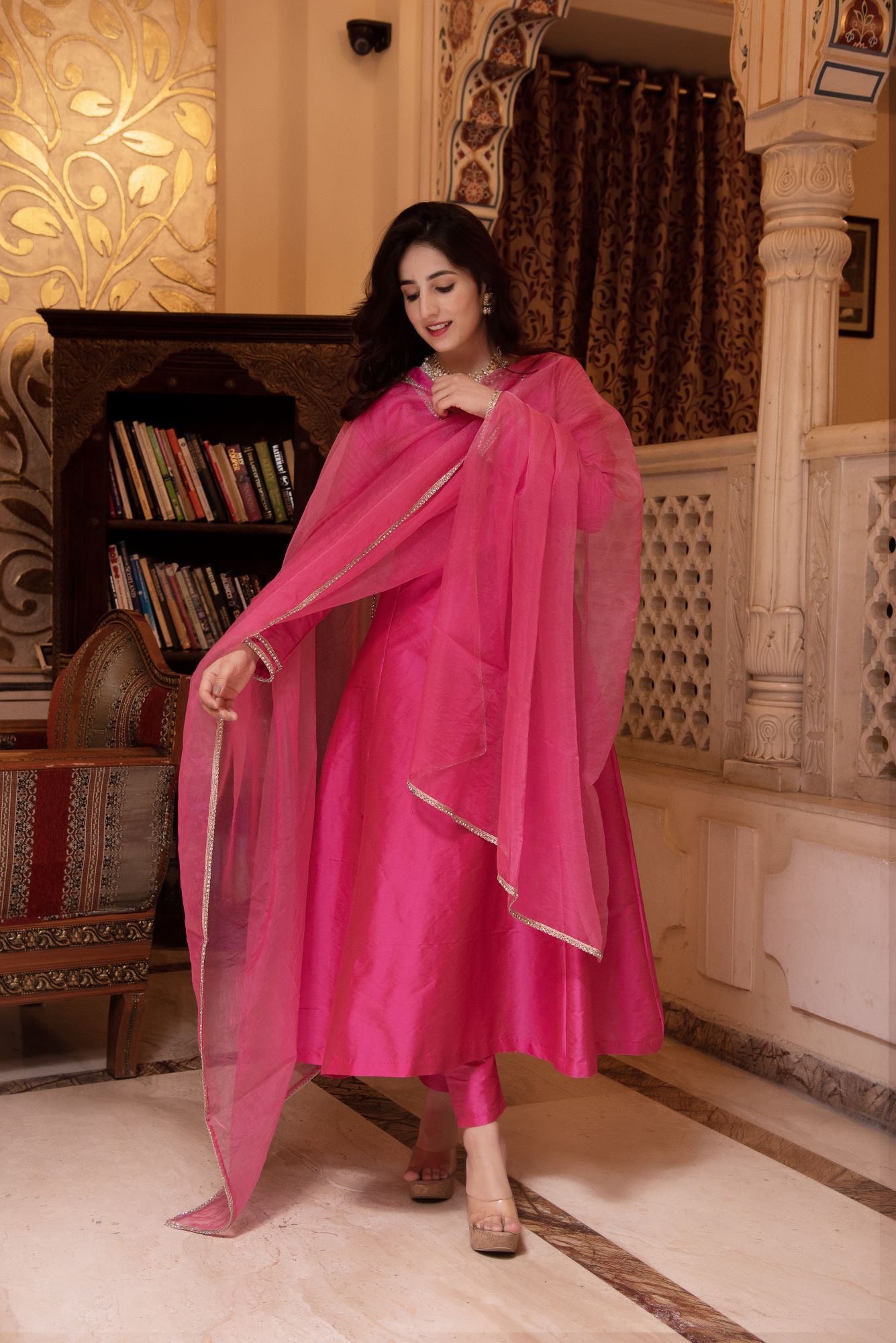 Taffeta Silk Rani Kurta Set
