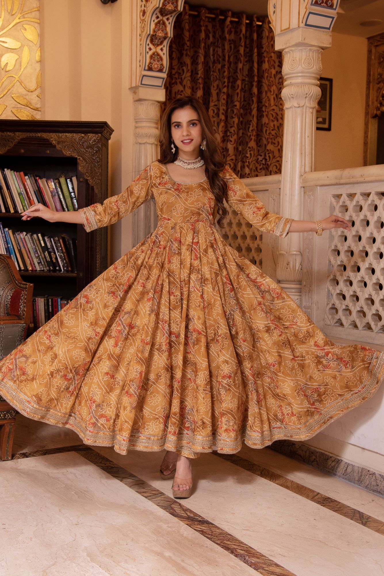 Sawan Peela Gotapatti Anarkali Suit Set