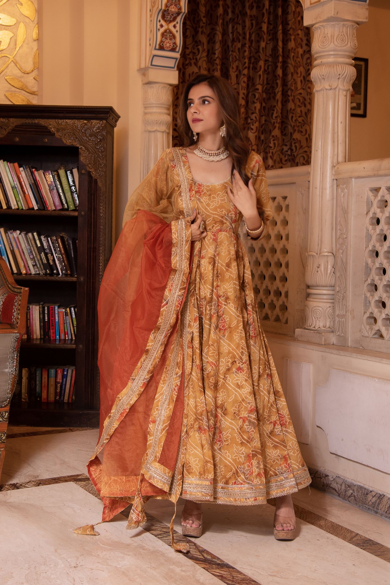 Sawan Peela Gotapatti Anarkali Suit Set