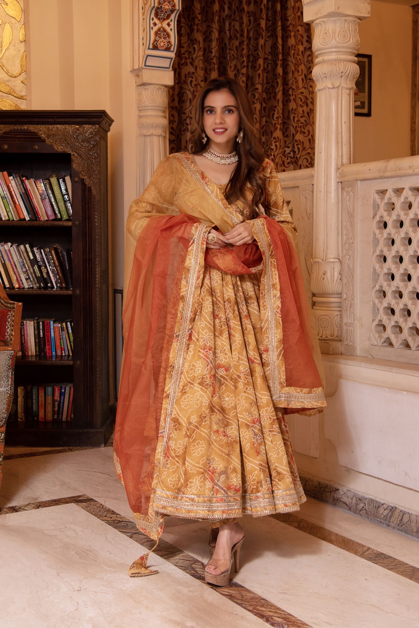 Sawan Peela Gotapatti Anarkali Suit Set