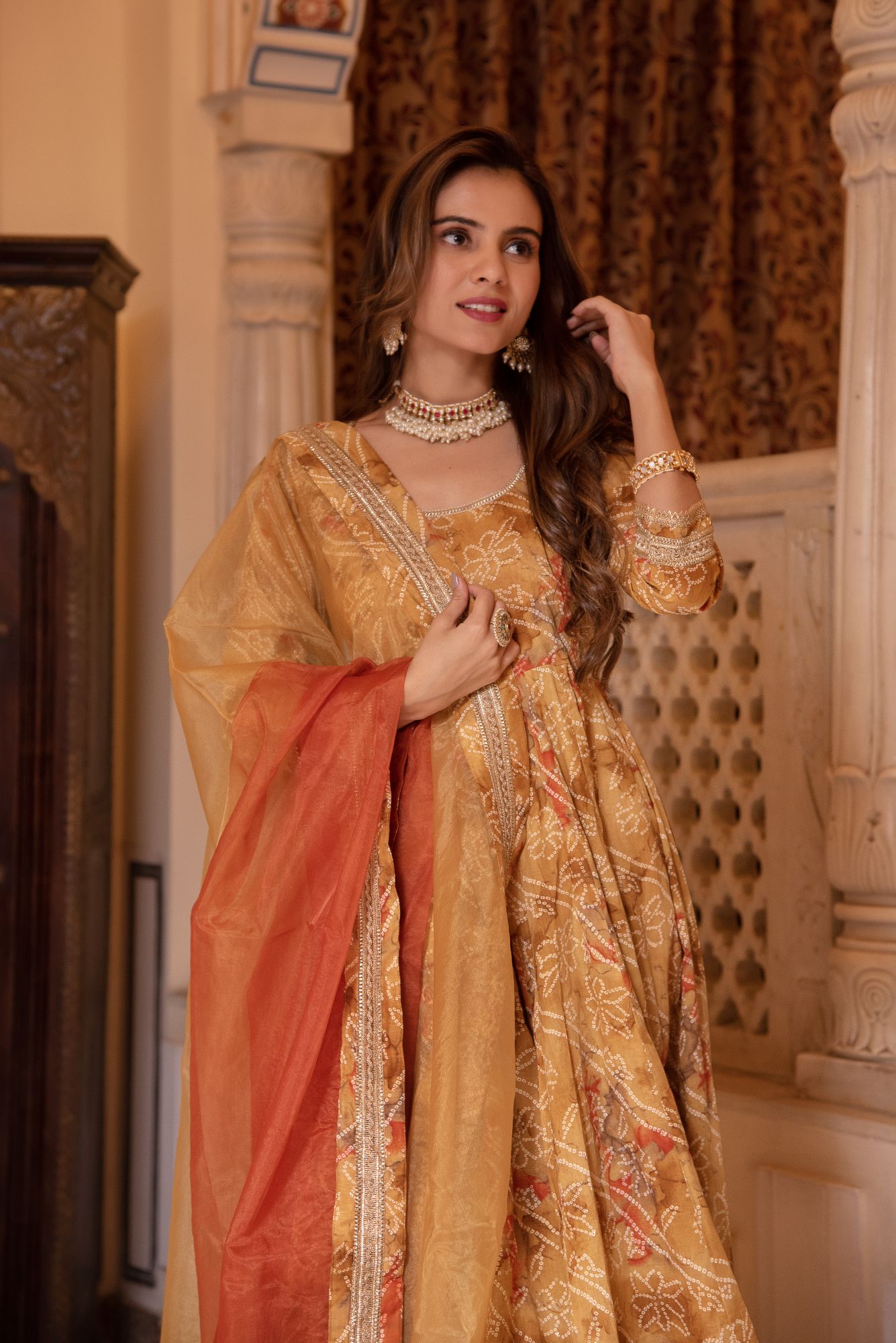 Sawan Peela Gotapatti Anarkali Suit Set