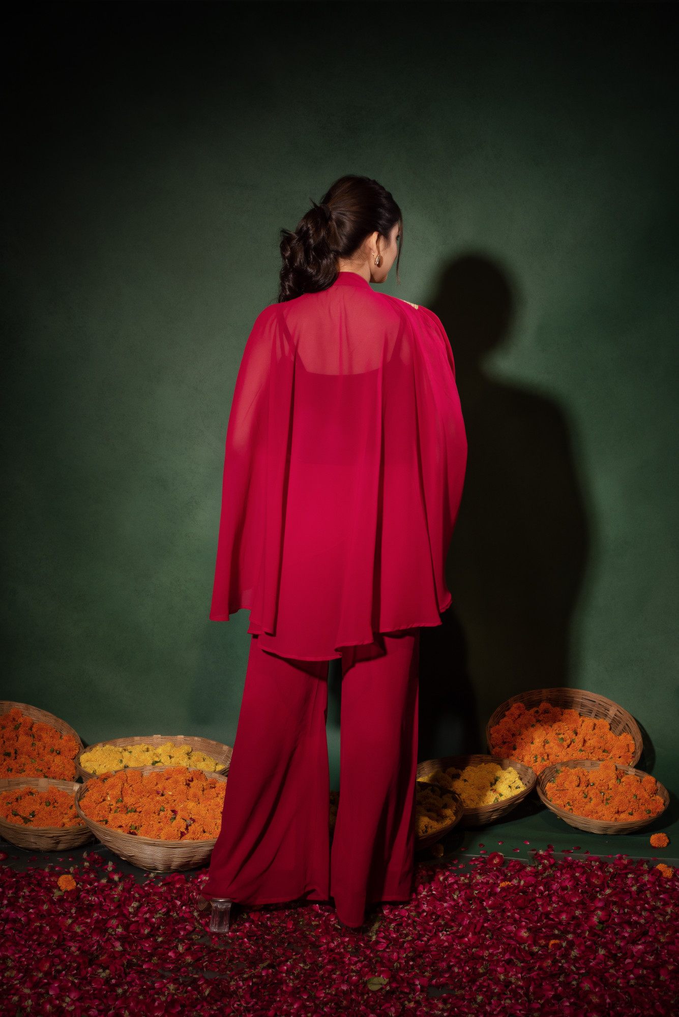 Rose Georgette Embelished Coordset