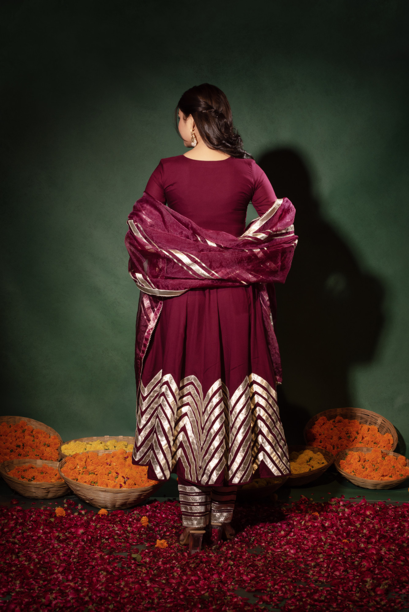 Royal Wine Anarkali Suit Set