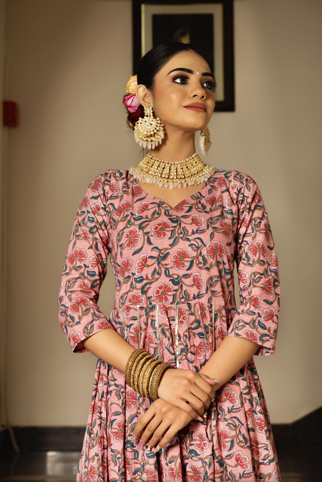 Poppy Moon Gotapatti Anarkali Suit Set