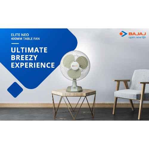 Bajaj Elite Neo Beige Table Fan, Sweep 400 mm