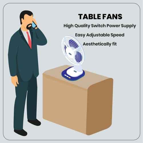 Bajaj Ultima PT01 36W White Table Fan, Sweep 200 mm