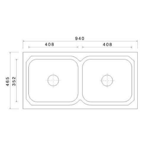 Crocodile 37x18x8 inch Glossy Finish Stainless Steel Double Bowl