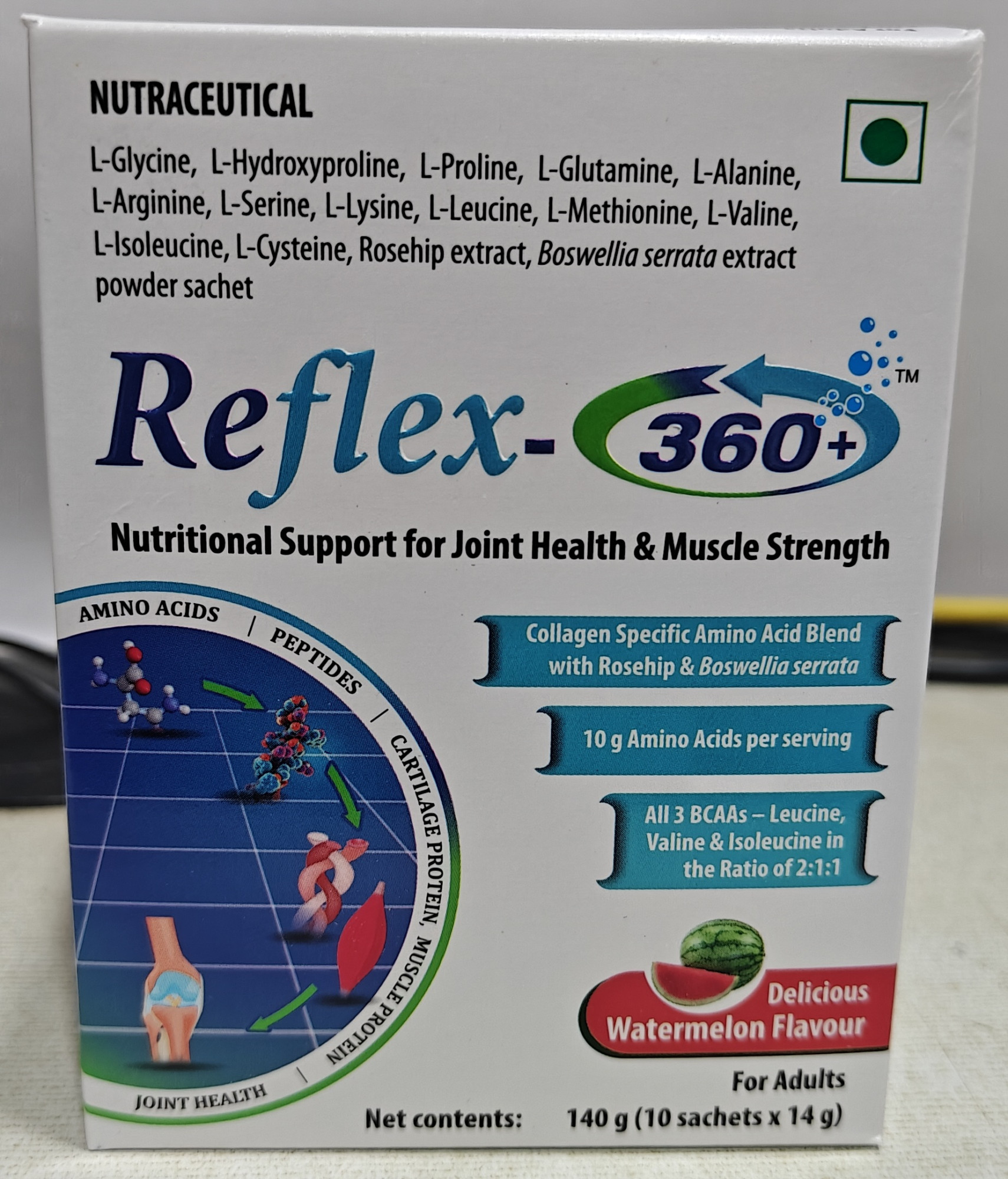 Reflex 360   A Scientifically Crafted combination of 13 Collagen specific amino acidswith Imported Rosehip extract    Boswellia serrata extract- Boswellin Water Soluble from Sami LabsIndia