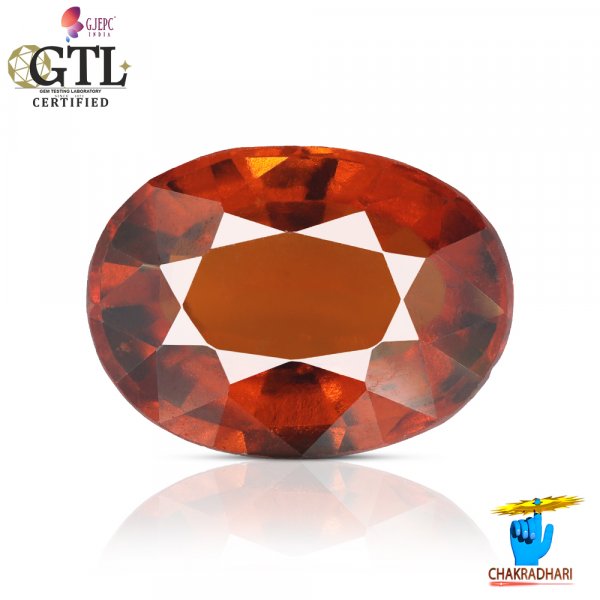 Image of 05.31 Carat Garnet Gemstone With Ring Or Pendant – गोमेद रत्न